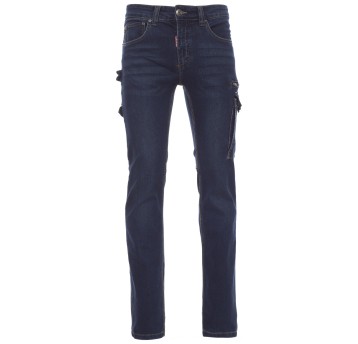 SPODNIE JEANSOWE Z KIESZENIAMI WEST - NIEBIESKI DENIM