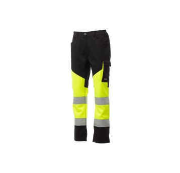 SPODNIE ODBLASKOWE LETNIE UNISEX WORKING SUMMER - ŻÓŁTY FLUO/CZARNY