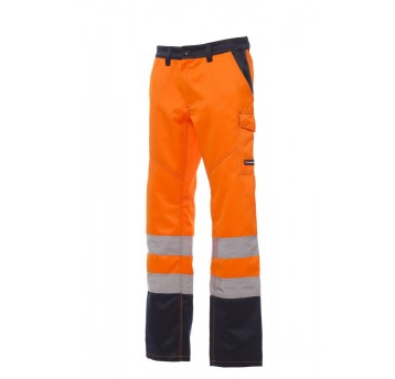 SPODNIE ODBLASKOWE OCIEPLANE MĘSKIE CHARTER/WINTER - POMARAŃCZOWY FLUO/GRANATOWY