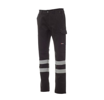 SPODNIE ODBLASKOWE OCIEPLANE UNISEX WORKER WINTER REFLEX - CAŁKIEM CZARNY