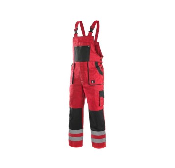 SPODNIE OGRODNICZKI CXS LUXY BRIGHT MĘSKIE - CZERWONO-CZARNY