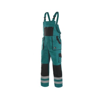 SPODNIE OGRODNICZKI CXS LUXY BRIGHT MĘSKIE - ZIELONO-CZARNY