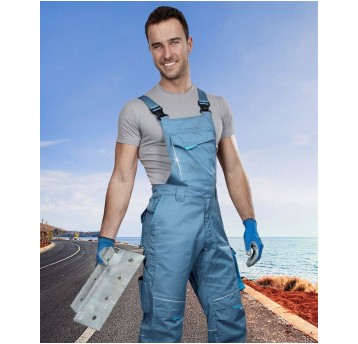 SPODNIE OGRODNICZKI SUMMER - SZARY - 183-190CM