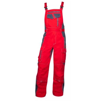 SPODNIE OGRODNICZKI VISION 03 - CZERWONO-SZARY - 176-182CM
