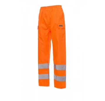 SPODNIE PRZECIWDESZCZOWE ODBLASKOWE MĘSKIE HURRICANE-PANTS - POMARAŃCZOWY FLUO