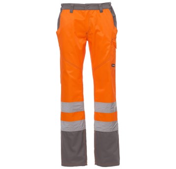 SPODNIE ROBOCZE CHARTER - POMARAŃCZOWY FLUO-SZARY STALOWY