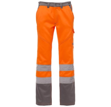 SPODNIE ROBOCZE CHARTER-WINTER - POMARAŃCZOWY FLUO-SZARY STALOWY