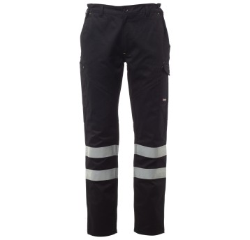 SPODNIE ROBOCZE WORKER REFLEX - CAŁKIEM CZARNY