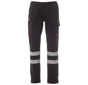 SPODNIE ROBOCZE WORKER WINTER REFLEX - CAŁKIEM CZARNY