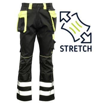 SPODNIE STRETCH DO PASA SEVEN KINGS SOLAR ODBLASK - ŻÓŁTY