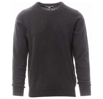 SWETER OKRĄGŁY DEKOLT FLY MELANGE - SZARY POPIELATY MELANŻ