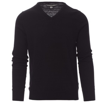 SWETER W SEREK BUSINESS - CZARNY