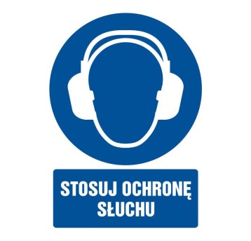 ZNAK BHP-STOSUJ OCHRONĘ SŁUCHU-GL 005 BK PN