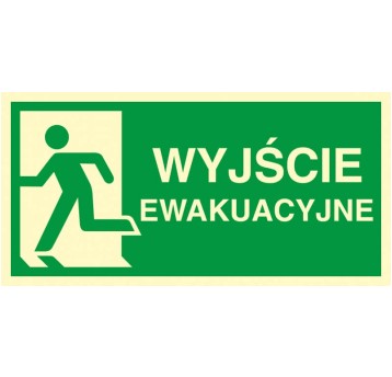 ZNAK EWAKUACYJNY - KIERUNEK DO WYJŚCIA EWAKUACYJNEGO - W LEWO - AC 100 CE PS