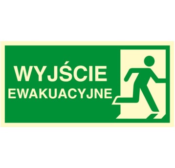 ZNAK EWAKUACYJNY-KIERUNEK DO WYJŚCIA EWAKUACYJNEGO-W PRAWO-AC 101 CE PS