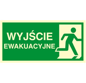 ZNAK EWAKUACYJNY - KIERUNEK DO WYJŚCIA EWAKUACYJNEGO - W PRAWO - AC 101 CE PS